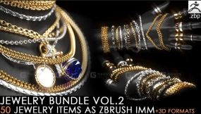 宝石珠宝首饰戒指项链笔刷+模型 jewelry imm brush vol.2 + 3d print format (chain, ring, pendant)