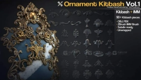 欧式建筑装饰花纹雕花笔刷 Ornament Kitbash [Sample]