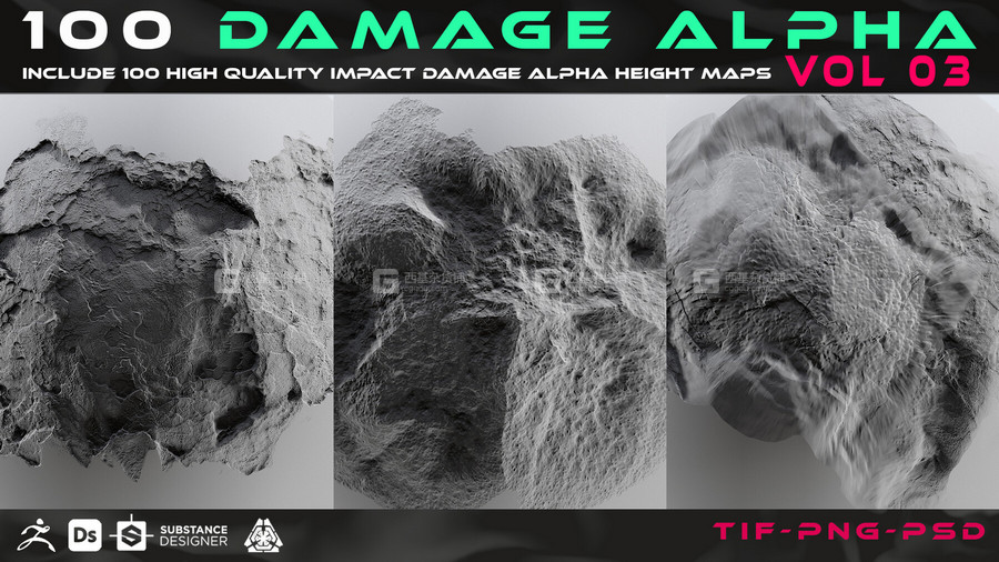 100张墙面裂纹贴图素材第三套 Artstation – 100 Damage Alpha Vol.03_00002.jpg