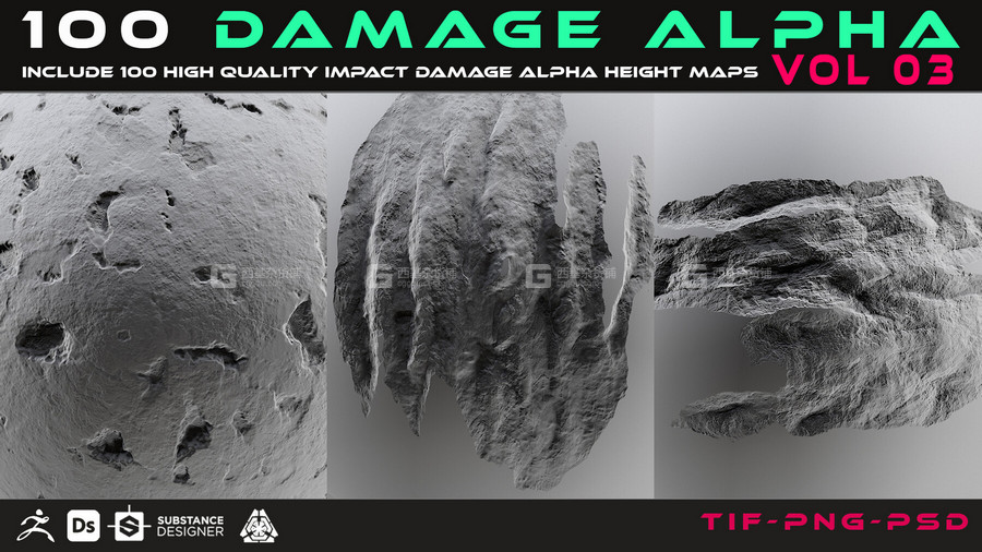 100张墙面裂纹贴图素材第三套 Artstation – 100 Damage Alpha Vol.03_00001.jpg