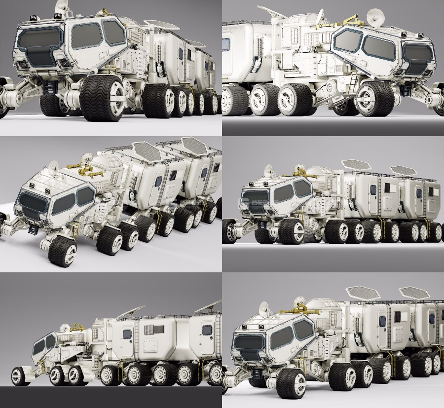 科幻火星运输车3D模型 Mars Transport Rover 3D model_48.avif