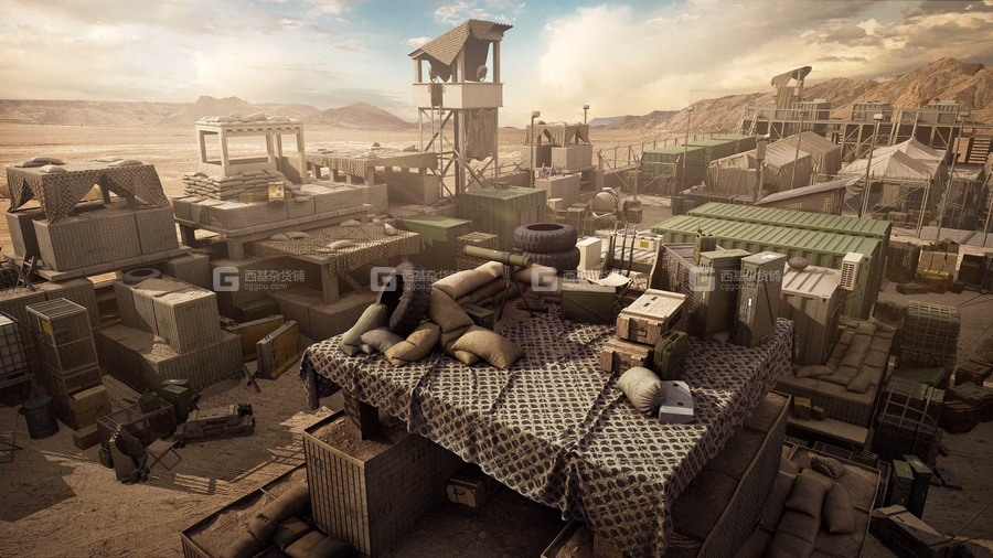 军事营地武器弹药装备设施3D模型Military Outpost_13.avif