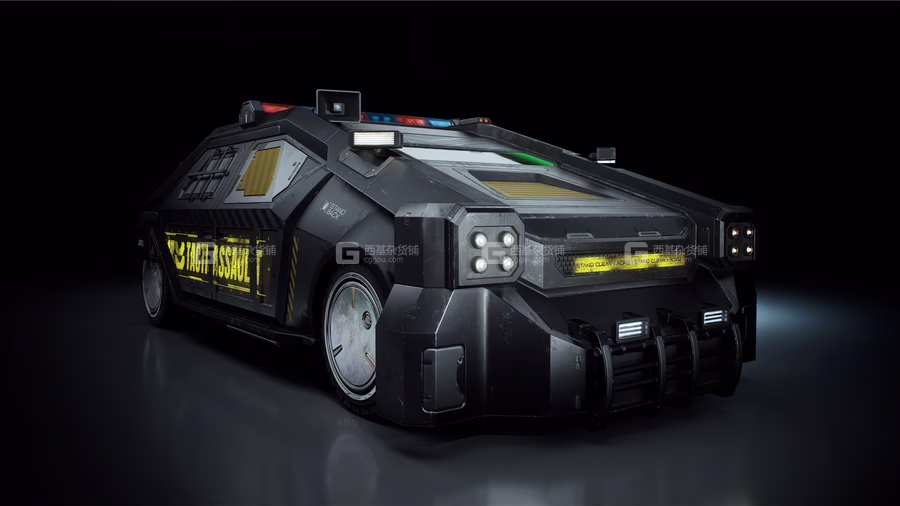 37【Kitbash3D】赛博朋克科幻摩托车汽车3D模型 Cyberpunk Vehicles_05.avif