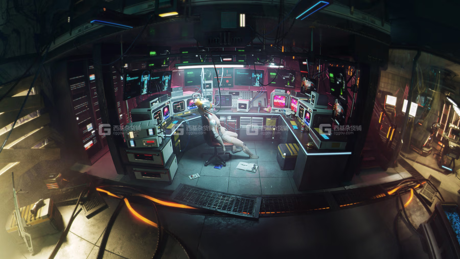 38【Kitbash3D】赛博朋克科幻室内地下场景3D模型 Cyberpunk Interiors_06.avif