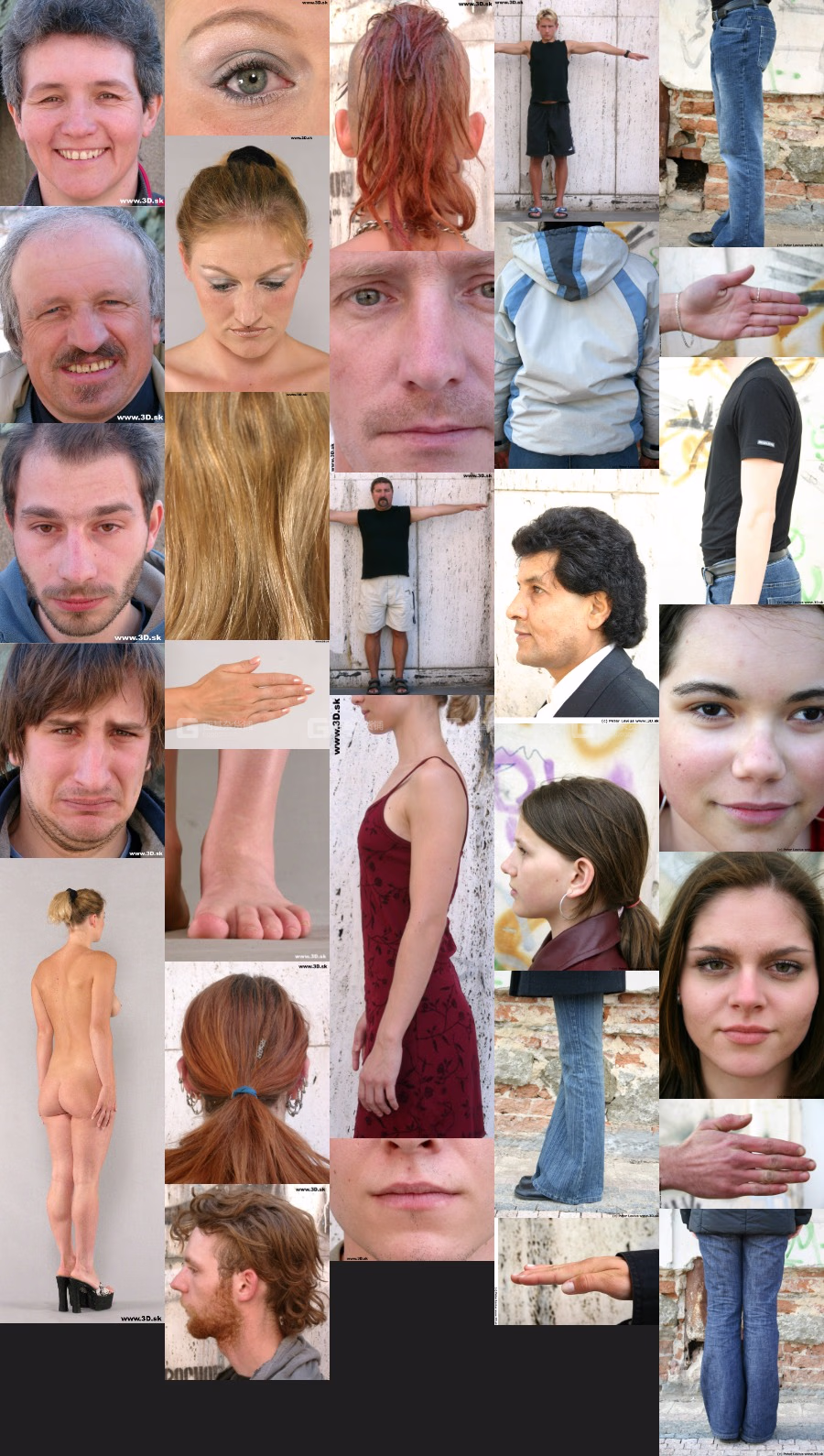 【3DSK】男性女性全身头部结构造型解刨学骨架表情路人参考照片_24.avif