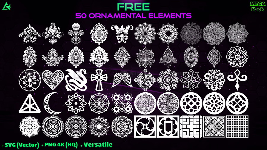 8500个手绘装饰元素 Hand Painted Alpha Ornamental Elements_48.avif